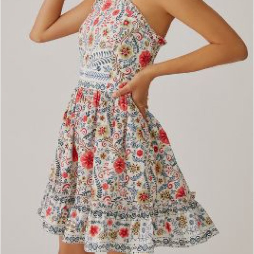 Anthropologie forever that girl ruffle tube mini dress in pink combo